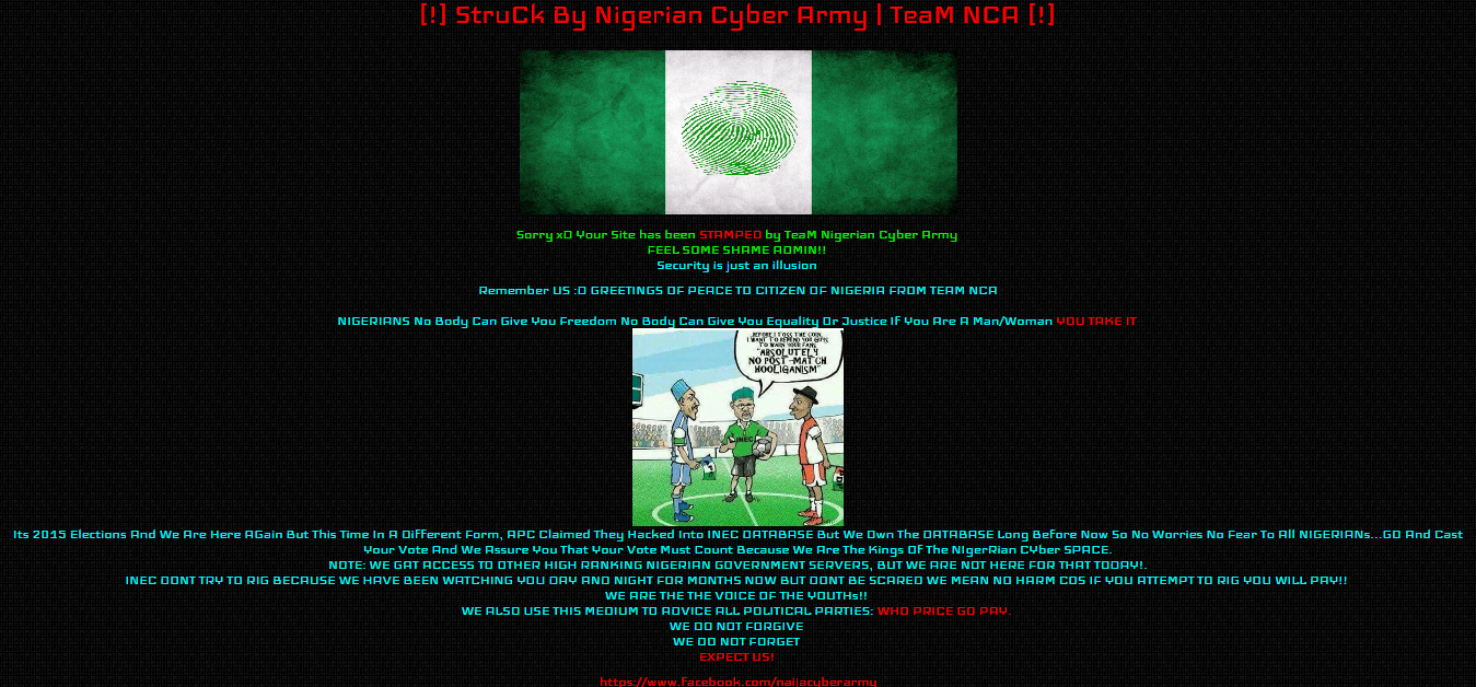 INEC website hacked
